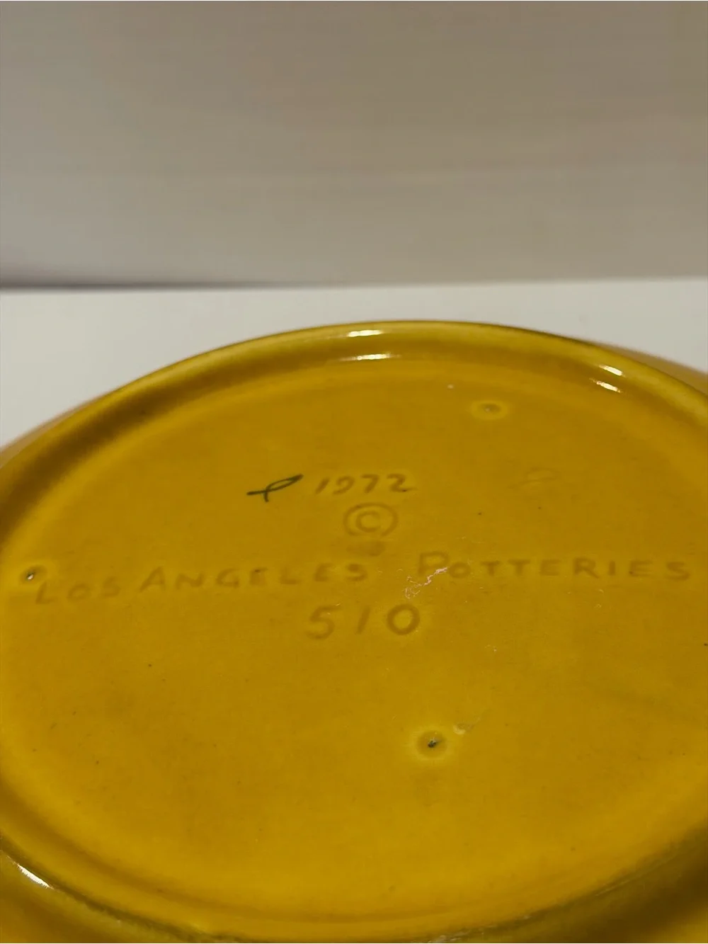 Vintage Los Angeles Pottery Spaghetti Serving Bowl 14” Hand Painted Veggie Pasta